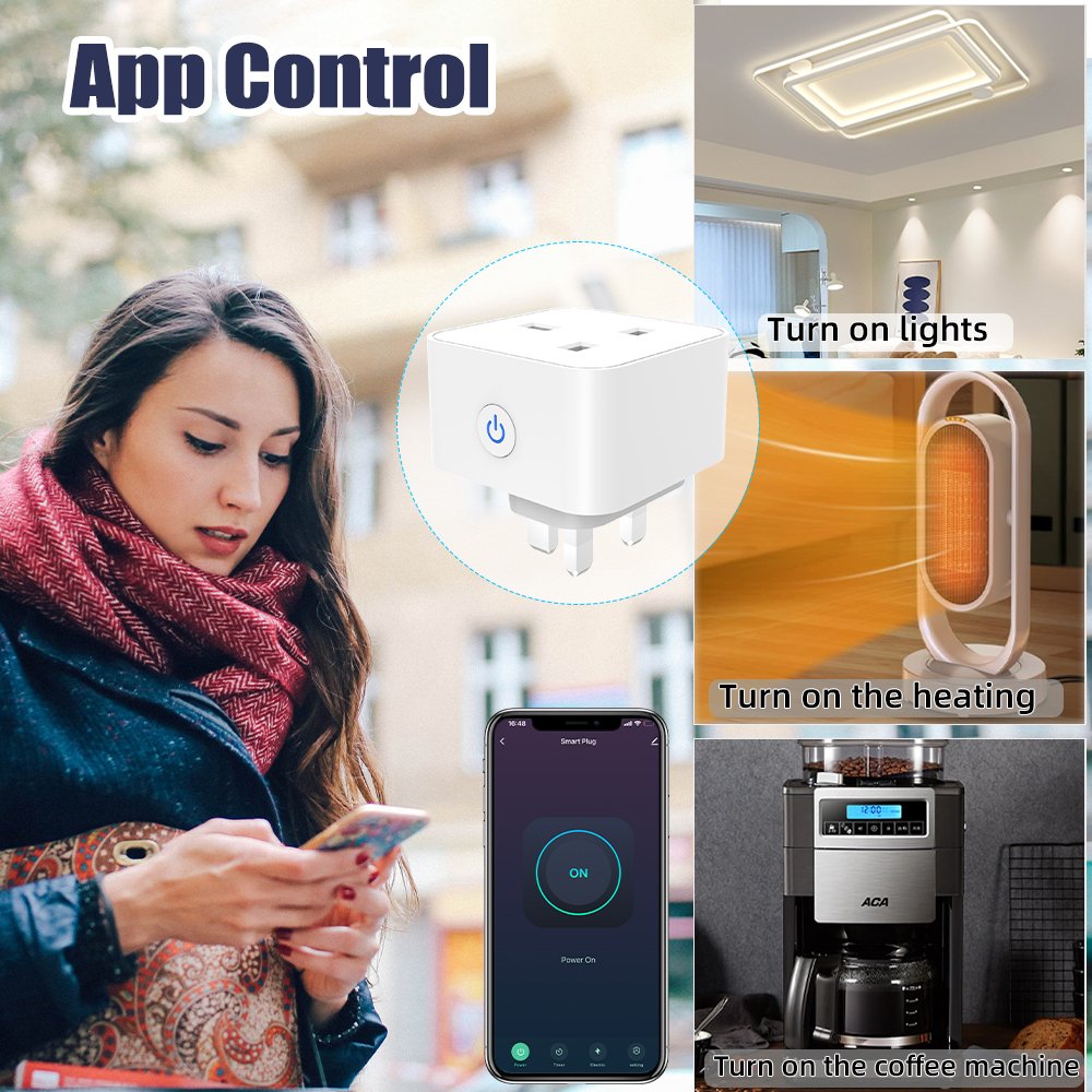 Electrical Equipment Tuya Smart Plugs & Sockets WiFi Adapter 3Pin UK Home Intelligence Electric Equipment Alexa Power Outlet