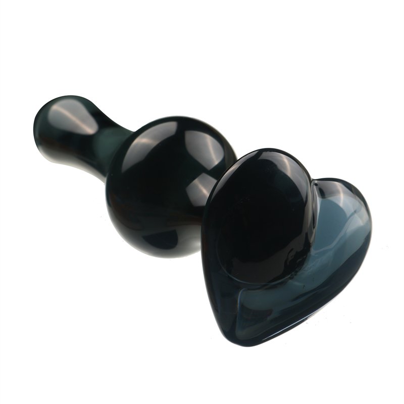 Niusida healing crystals butt plug stones glass pink heart glass butt anal plug