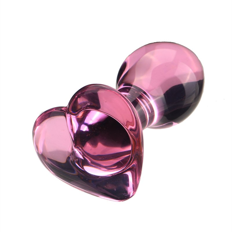 Niusida healing crystals butt plug stones glass pink heart glass butt anal plug