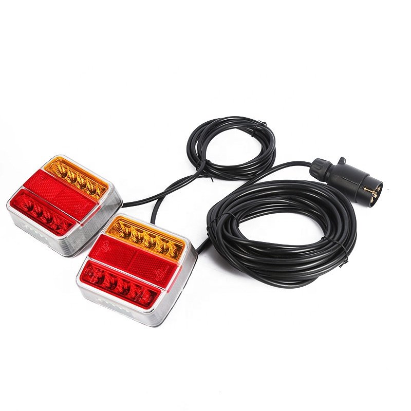 LED Square Caravan Tail Light Kit 7 Pin American Trailer Plug Universal Rear Lamp LED Trailer Tail Lights Kit
