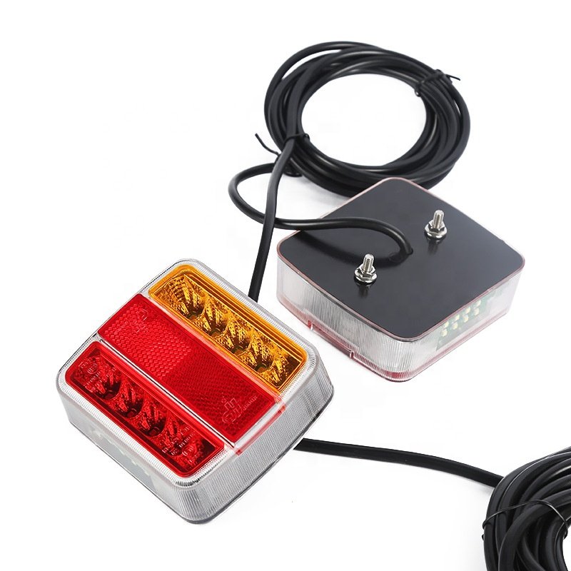 LED Square Caravan Tail Light Kit 7 Pin American Trailer Plug Universal Rear Lamp LED Trailer Tail Lights Kit