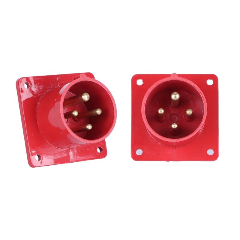 Panel Mount 380V 16A 4 Pin Industrial Appliance Inlet Plug