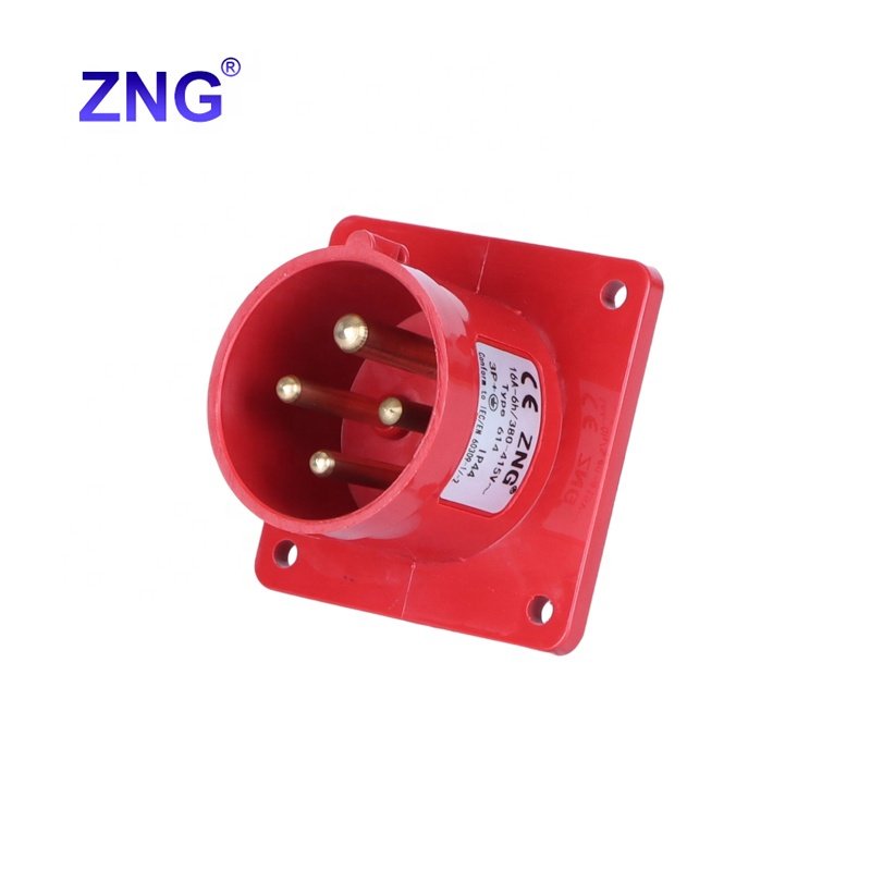 Panel Mount 380V 16A 4 Pin Industrial Appliance Inlet Plug