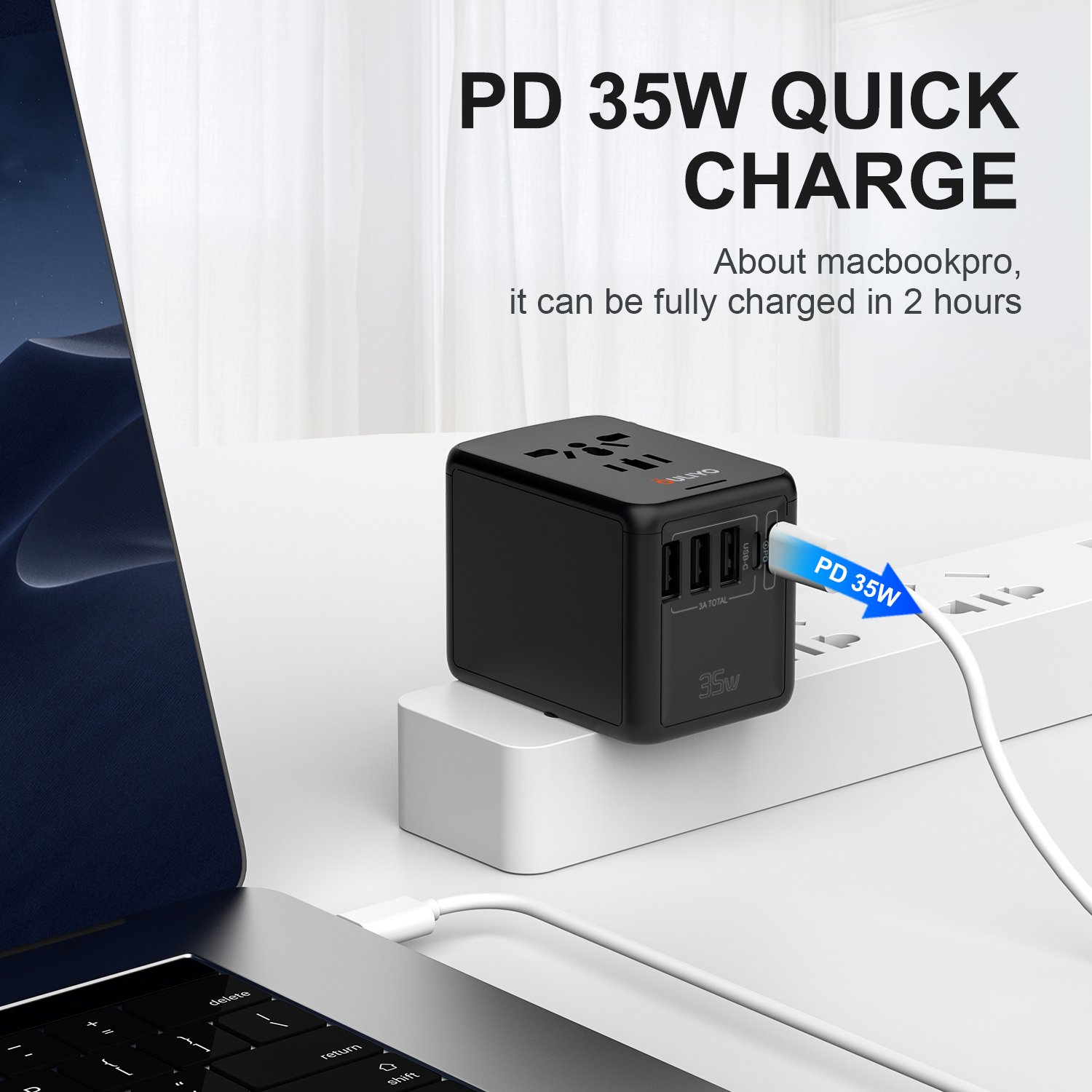 Four usb and type-c smart USB charger electrical plug socket with Fashion portable world universal travel adapter