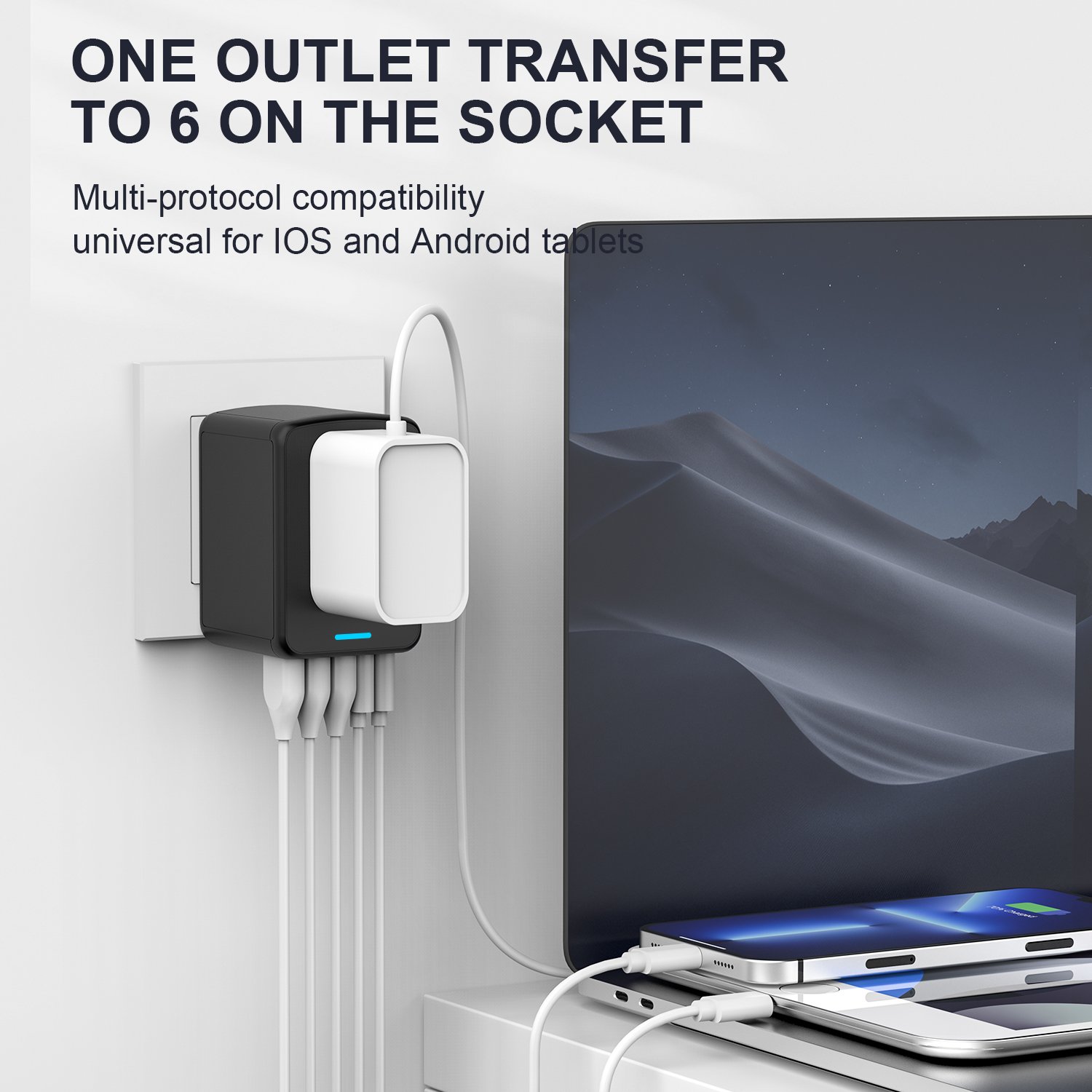 Four usb and type-c smart USB charger electrical plug socket with Fashion portable world universal travel adapter