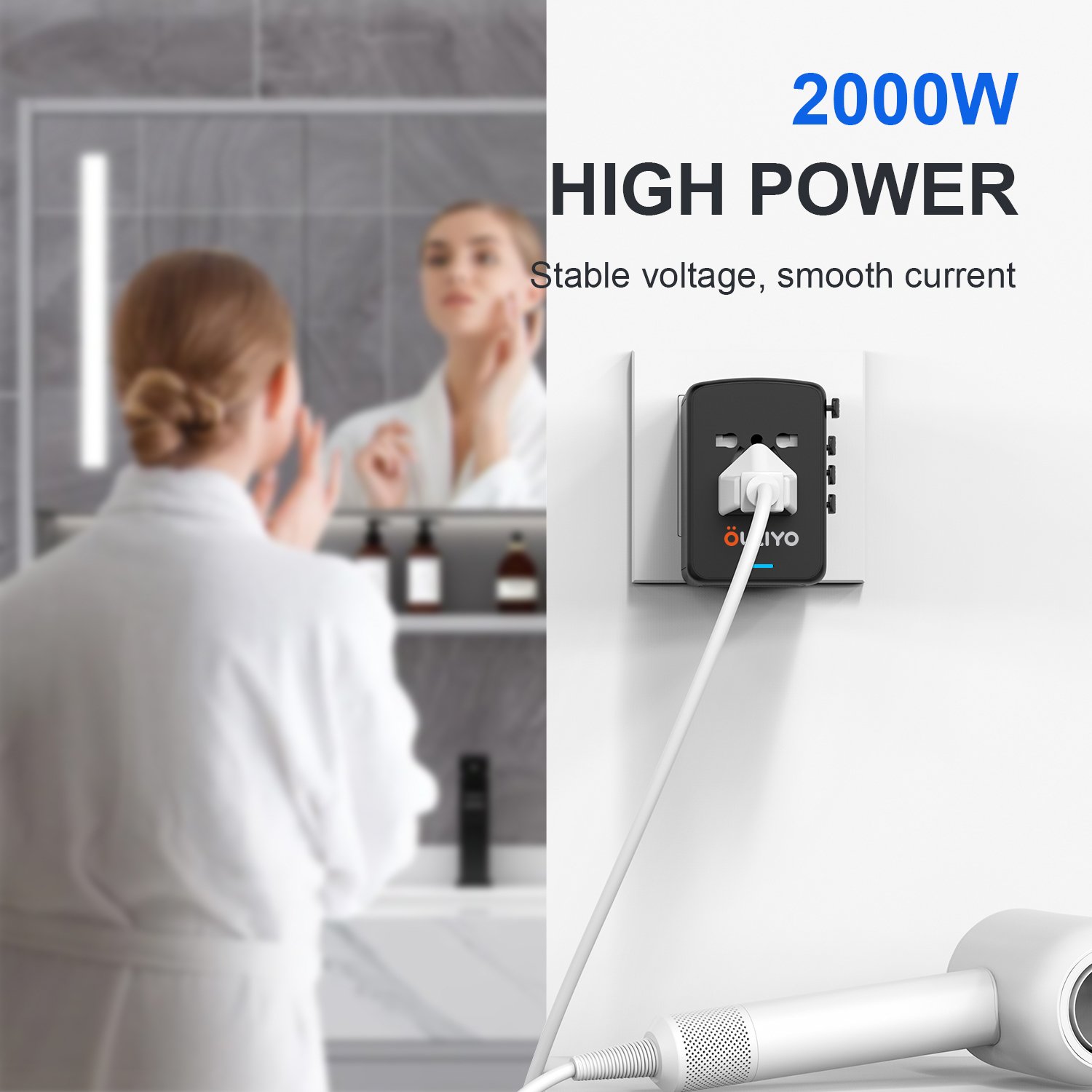 Four usb and type-c smart USB charger electrical plug socket with Fashion portable world universal travel adapter