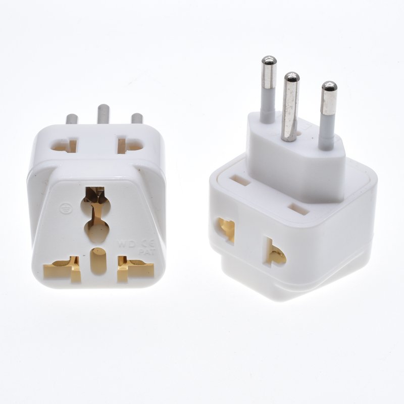 Universal to Brazil Plug Adapter For Travel Rio de Janeiro, Brazil Round 3 Pins Type-N 2 to 1 Extension Multy Converter