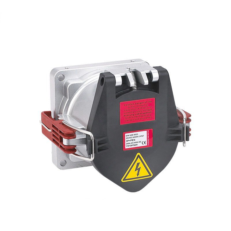 Cast aluminum metal high current 3P+E 200A industrial plug