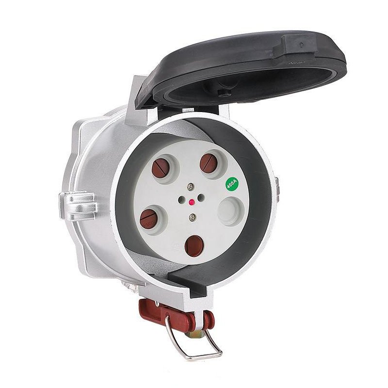 Cast aluminum metal high current 3P+E 200A industrial plug