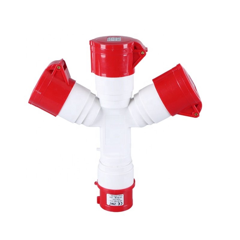 3 Way Industrial Splitter 16A 5 Pin Multifunctional Industrial Multiple Plug Socket