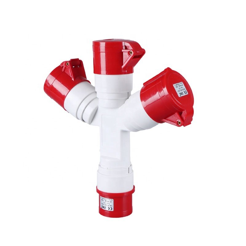3 Way Industrial Splitter 16A 5 Pin Multifunctional Industrial Multiple Plug Socket