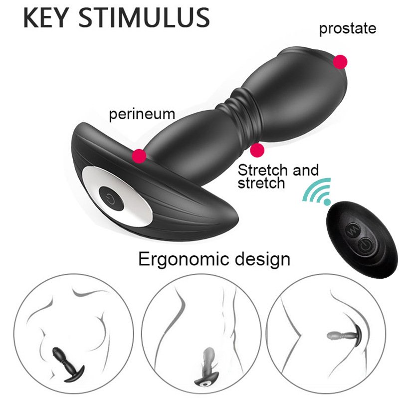 Deepspot APP Wireless Remote Control Rotating Anal Male Vibrators Anal Plug