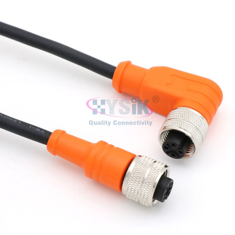 Hysik M12 4Pin 5Pin 8Pin electric plug connector waterproof wall panel socket connector