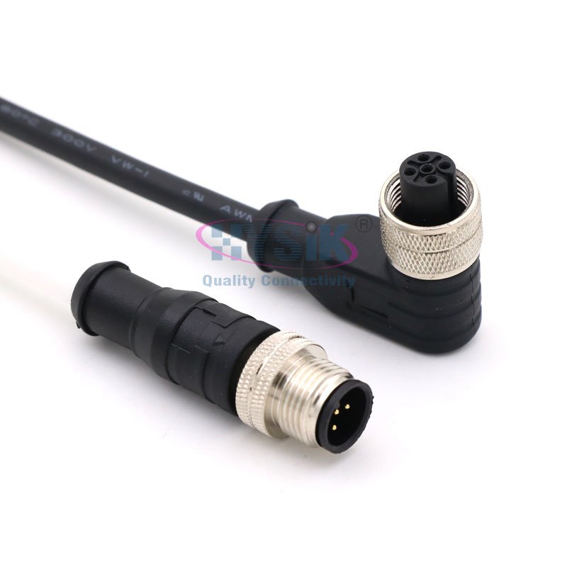 Hysik M12 4Pin 5Pin 8Pin electric plug connector waterproof wall panel socket connector