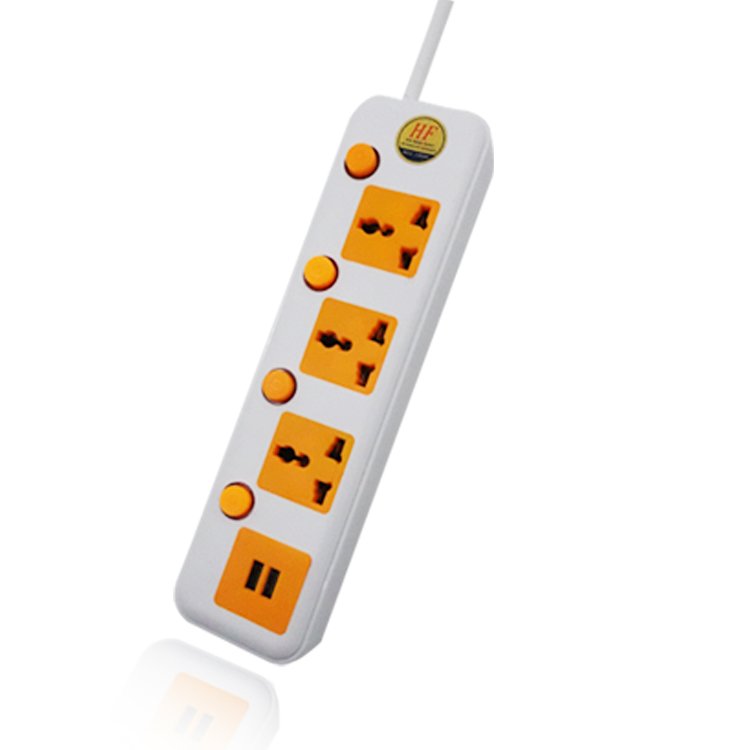 New Colorful Extension Plug Socket With 2 Usb Ports Cheap Price Universal Electrical Socket