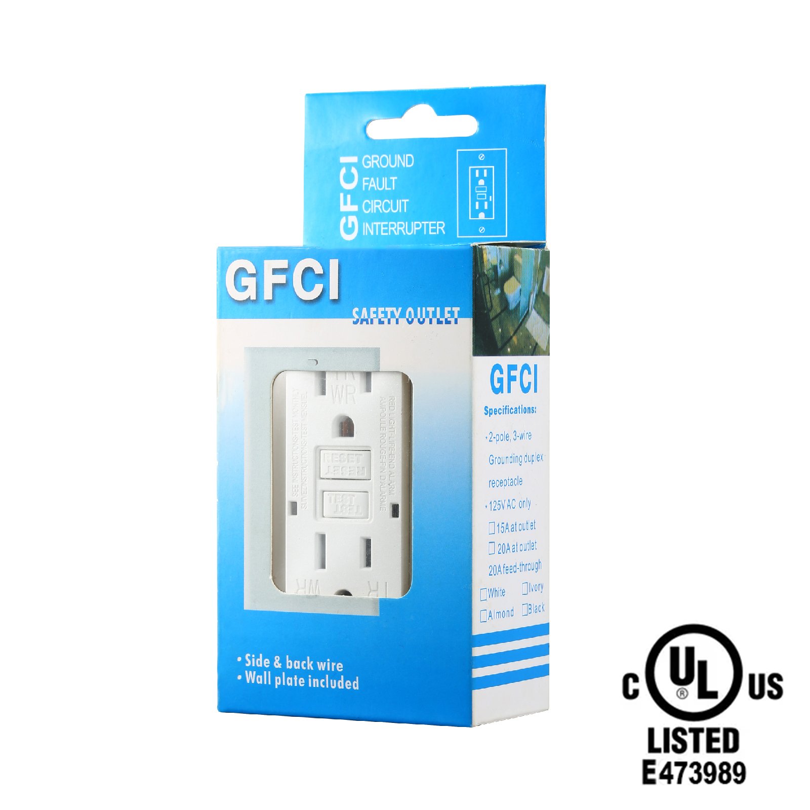 20a gfci receptacles Electr Outlet Wall Resistant gfci plug 2 prong 125v 15a Gfci Socket