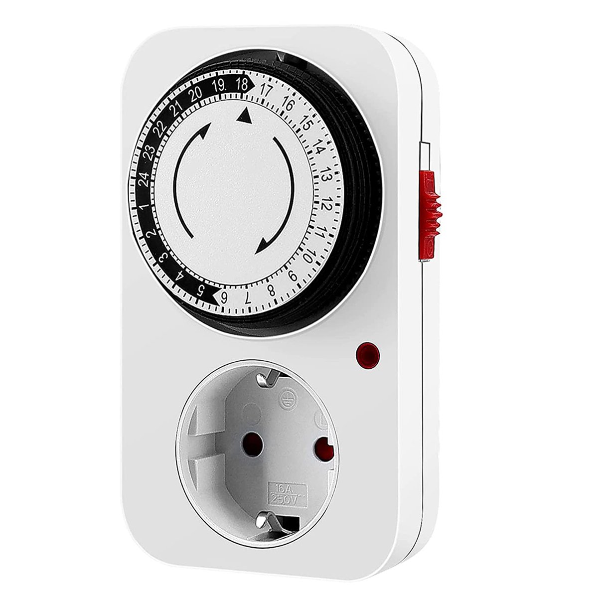 ROEY 24 Hour Plug In Timer Relay Switch Socket/Mechanical Timer Plug Socket