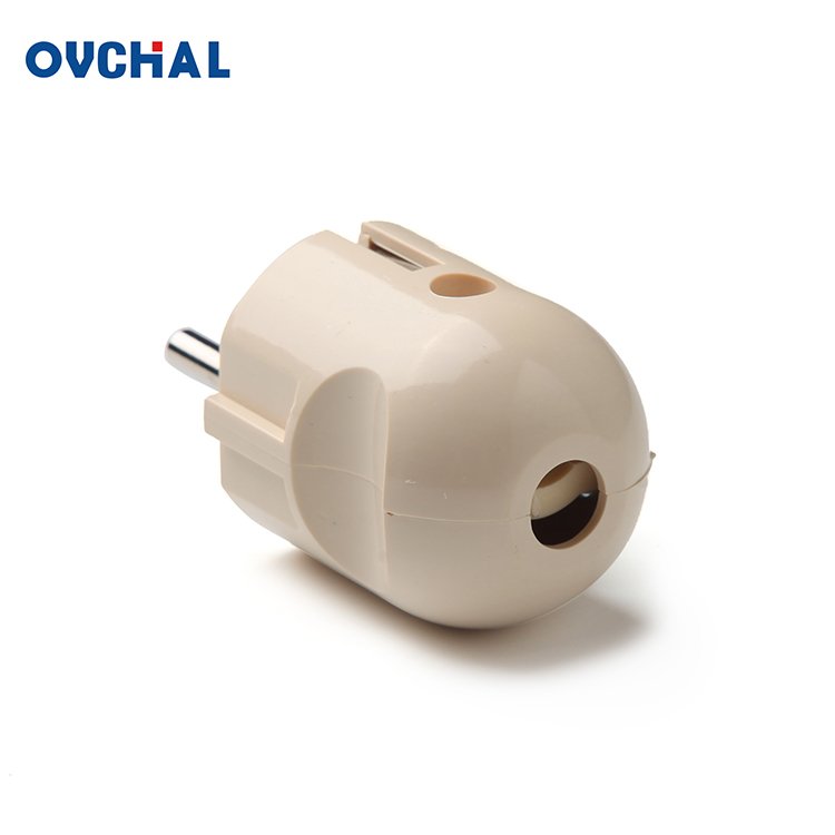 OUCHI European Standard Travel 2 Round Pin Power Plug With Switch