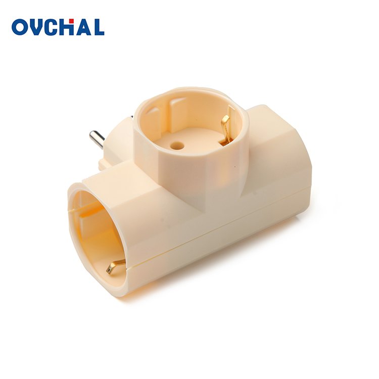 OUCHI European Standard Travel 2 Round Pin Power Plug With Switch