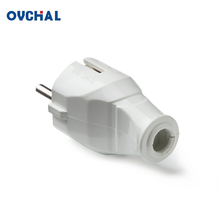 OUCHI European Standard Travel 2 Round Pin Power Plug With Switch