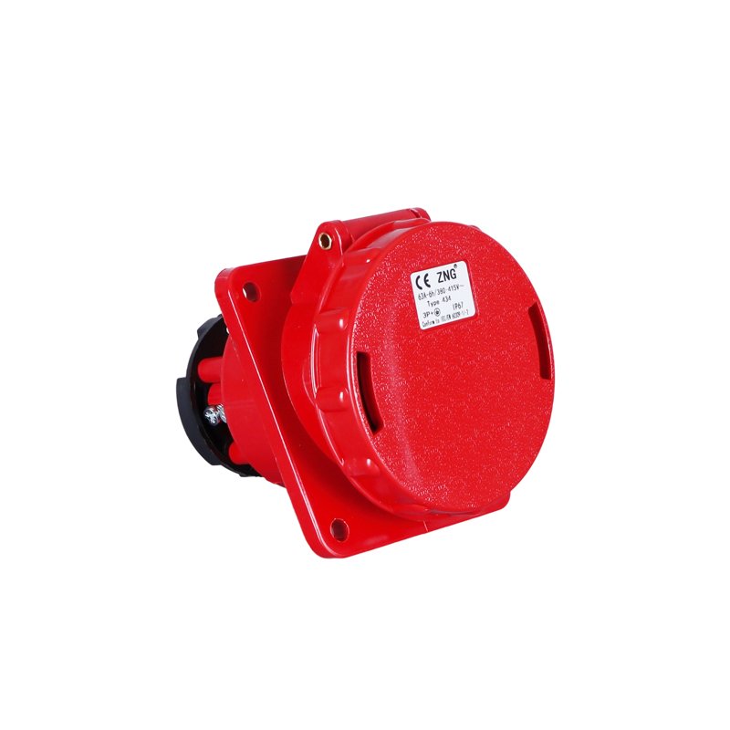 IEC60309 Electrical Plugs And Sockets 400V 63A 4 Pin IP67 Angled Industrial Socket