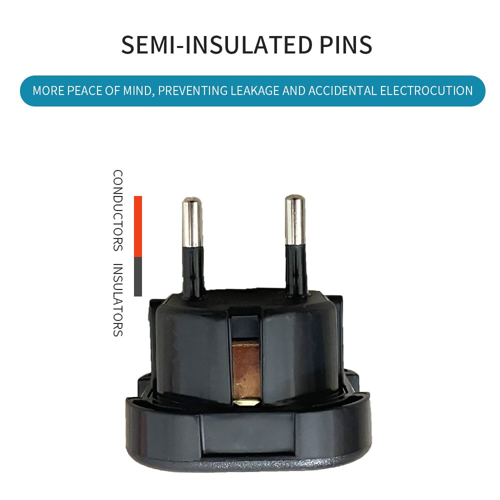 Europe Universal UK to EU AC Power Plug Pure Copper 2 Pin 4.0MM Home Travel Converter Europe Adaptor