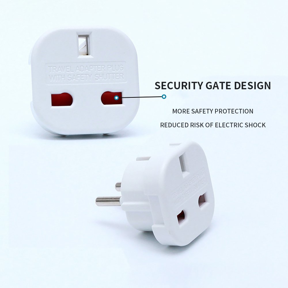 Europe Universal UK to EU AC Power Plug Pure Copper 2 Pin 4.0MM Home Travel Converter Europe Adaptor