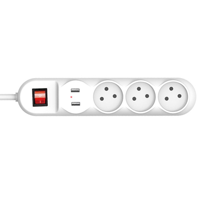 Hot selling Israel white 3 plugs and 2 USB ports power socket for home use with high quality power socket