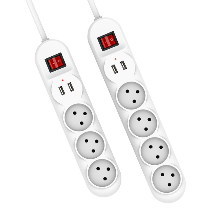 Hot selling Israel white 3 plugs and 2 USB ports power socket for home use with high quality power socket