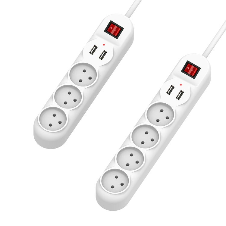 Hot selling Israel white 3 plugs and 2 USB ports power socket for home use with high quality power socket