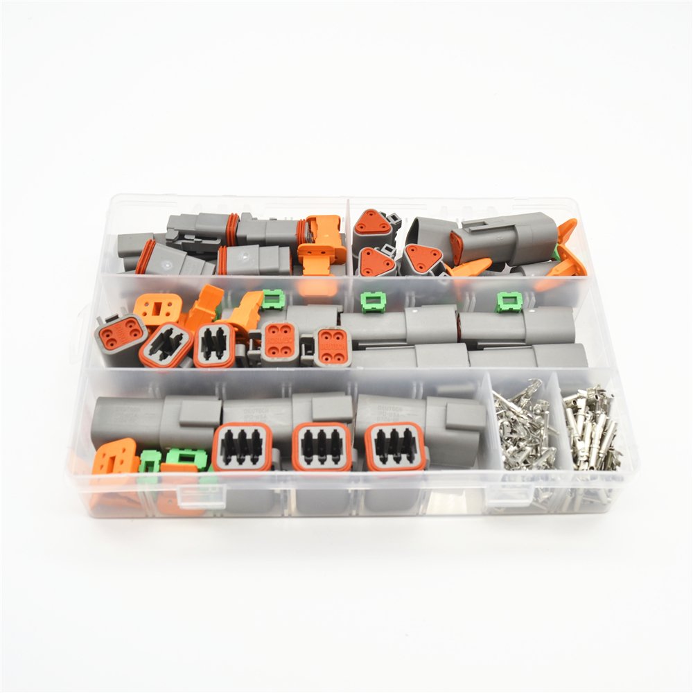250pcs Deutsch DT series Waterproof Wire Connector Kit DT06-2/3/4/6S DT04-2/3/4/6P Automotive Sealed Plug with pins box