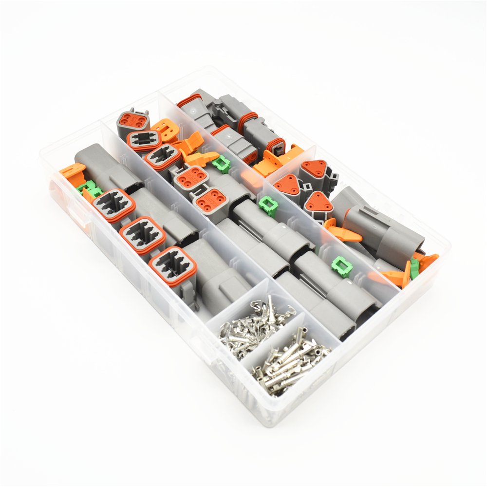 250pcs Deutsch DT series Waterproof Wire Connector Kit DT06-2/3/4/6S DT04-2/3/4/6P Automotive Sealed Plug with pins box