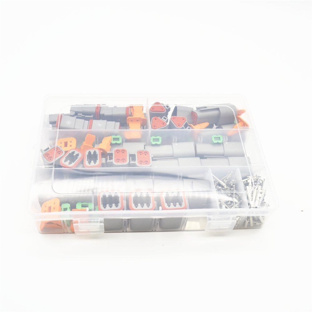 250pcs Deutsch DT series Waterproof Wire Connector Kit DT06-2/3/4/6S DT04-2/3/4/6P Automotive Sealed Plug with pins box