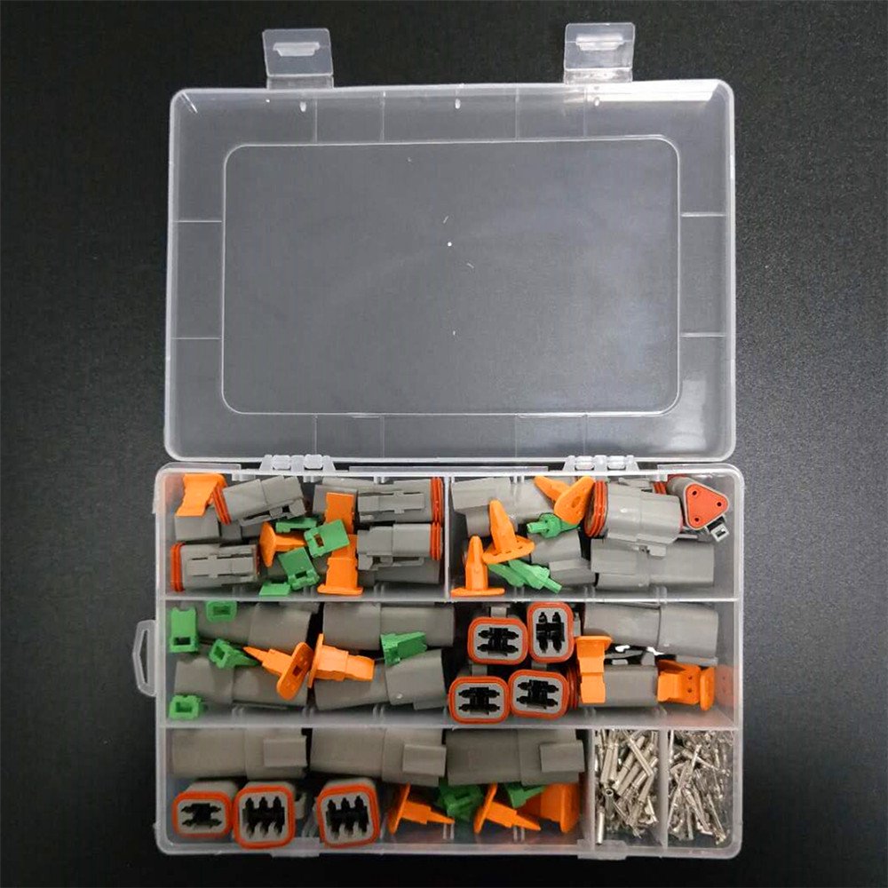 250pcs Deutsch DT series Waterproof Wire Connector Kit DT06-2/3/4/6S DT04-2/3/4/6P Automotive Sealed Plug with pins box