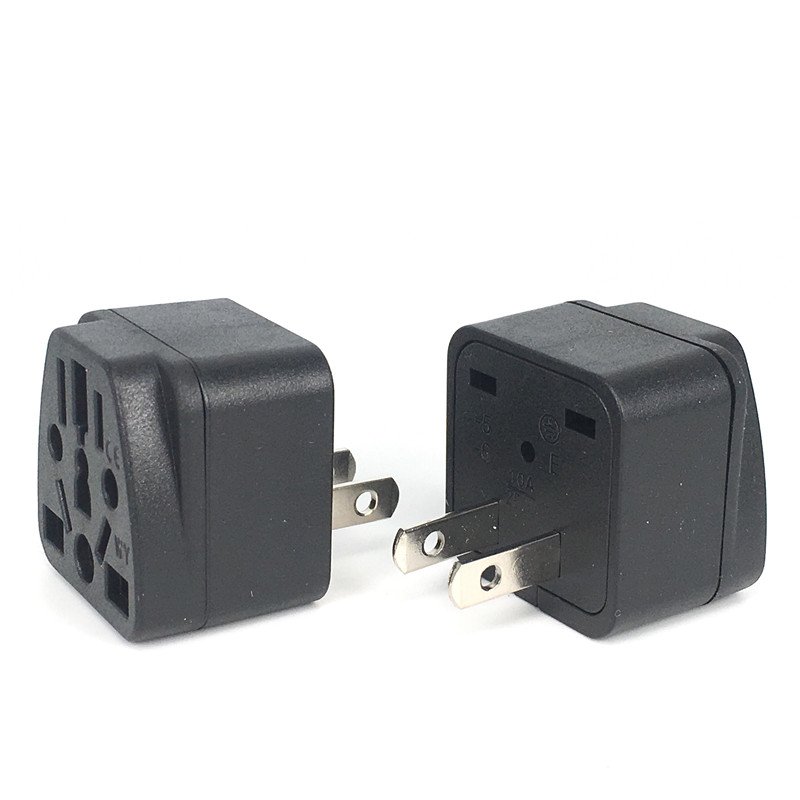 EU/UK/AU/IN/CN/JP to US/CN travel power plug adapter 2 pins 10A 250V CE certification