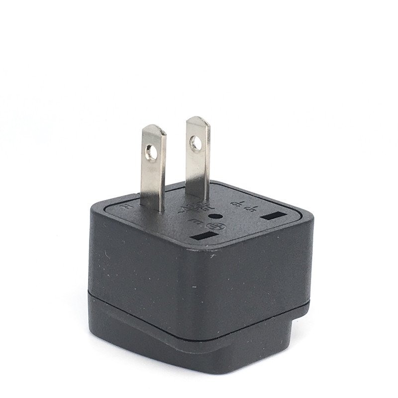 EU/UK/AU/IN/CN/JP to US/CN travel power plug adapter 2 pins 10A 250V CE certification