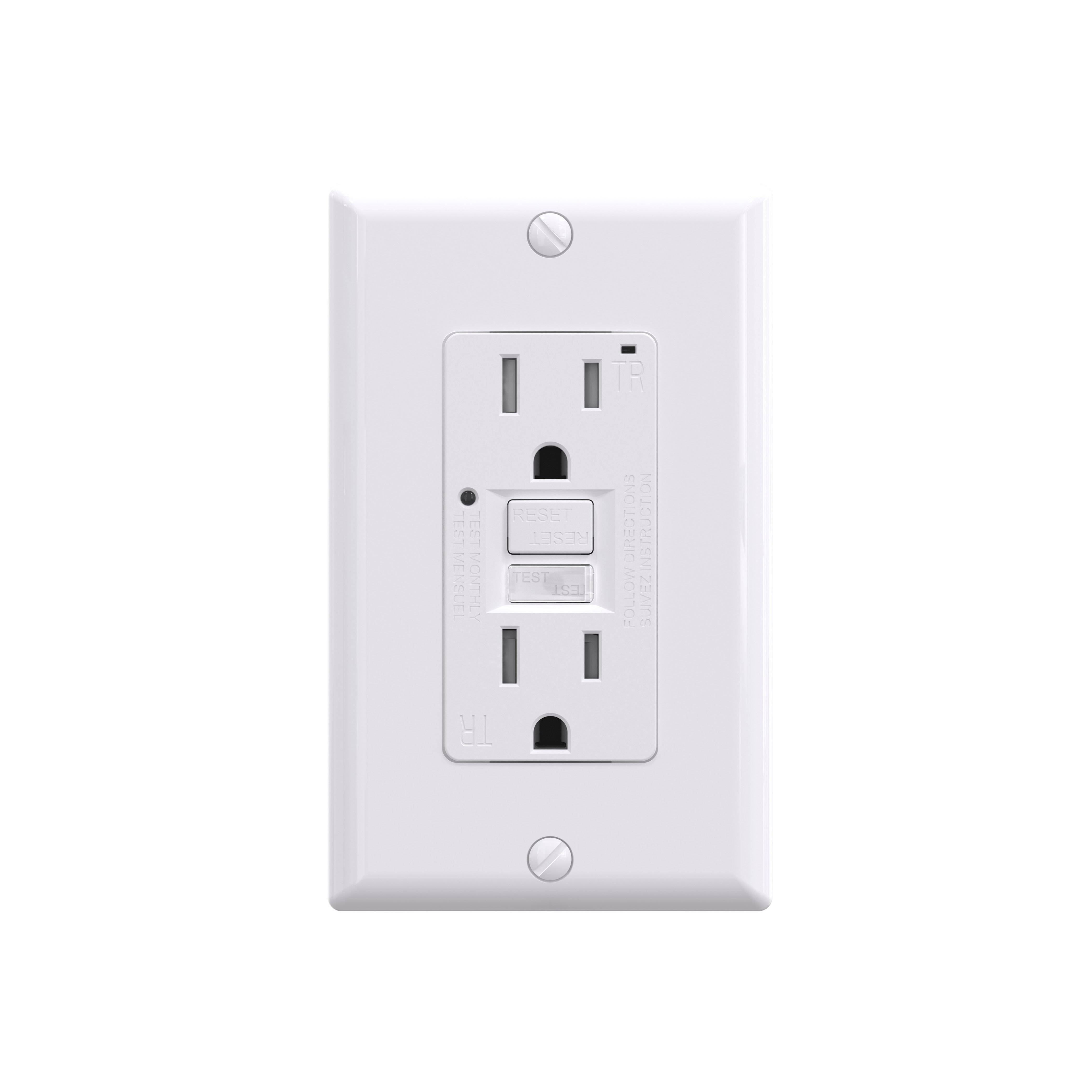 15A GFCI Decorator TR Outlet Self-Test GFCI Wall plug Socket with Night Light UL GFCI outlet