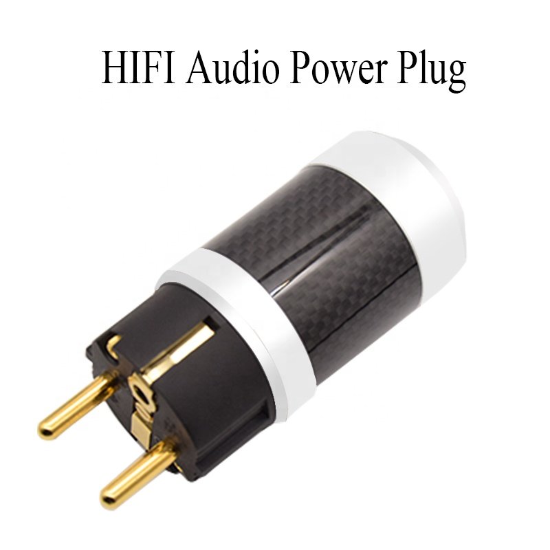 RASANTEK OEM ODM Hifi Audio EU Power Plug 3 pin AC Hifi Power Cord Gold Plated Power Plug Connector for Speaker Cable