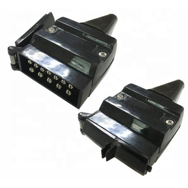 OEM Truck parts Australian style 12Way Flat trailer plug with cover to 12pin trailer socket 12Pin Trailer Connector