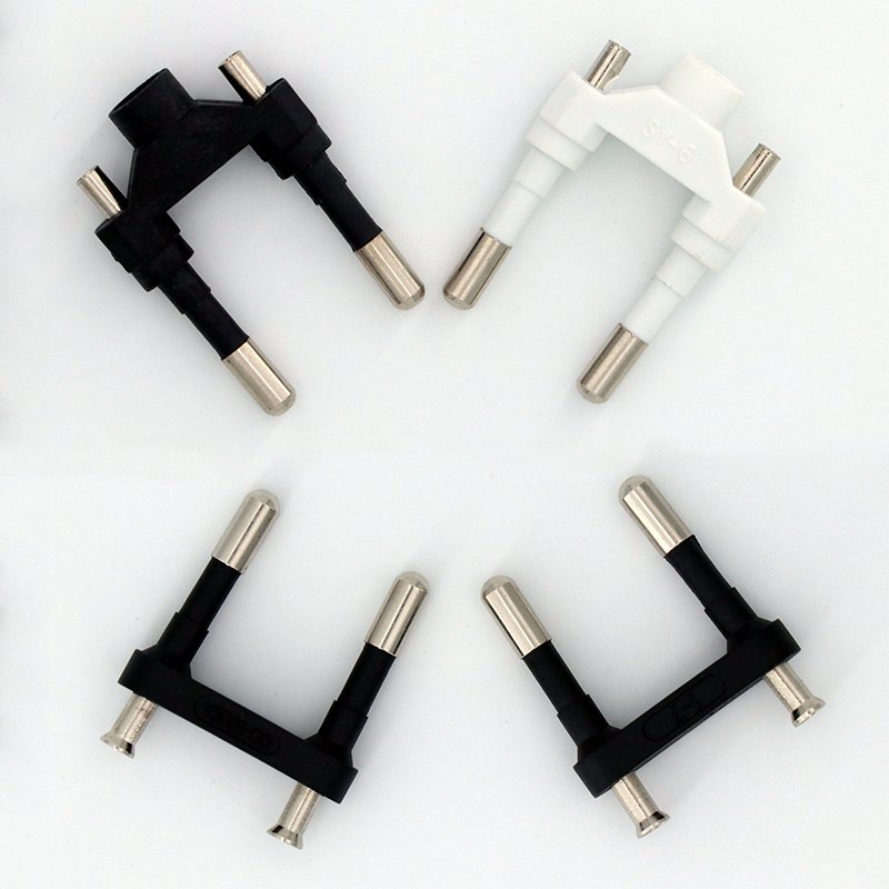 4.8mm Schuko Plug Insert Europe VDE 3 Pin Brass 4.0mm Adaptor Factory YYSR