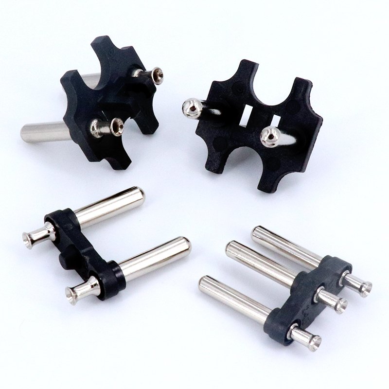 4.8mm Schuko Plug Insert Europe VDE 3 Pin Brass 4.0mm Adaptor Factory YYSR