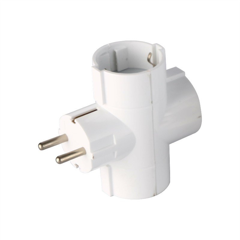 One to Three Conversion Adapter SCHUKO Outlet Extension Power Adapter 3 Ways Germany AC Plug with children protection