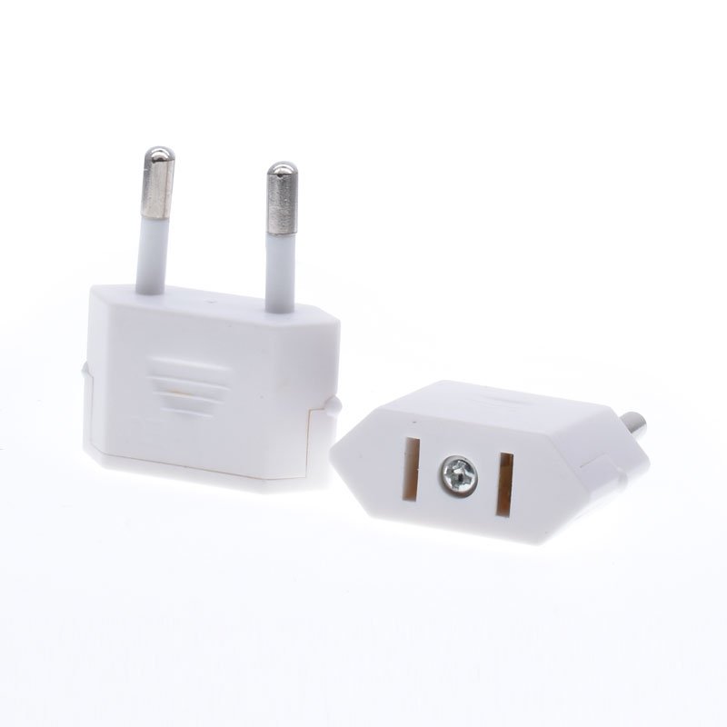 Manufacturer Supply mini US to EU plug adapter Travel European Swiss France Norway Flat 2 Pins to Round 2 Prongs Converter