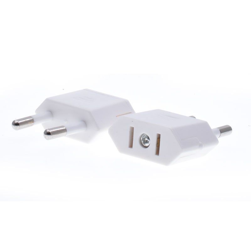 Manufacturer Supply mini US to EU plug adapter Travel European Swiss France Norway Flat 2 Pins to Round 2 Prongs Converter