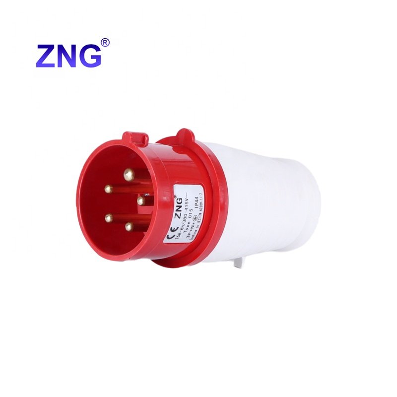 ZNG-015 PA Nylon Solid Brass IP44 3 Phase 400V 16A-6h 5 Pin Industrial Plug