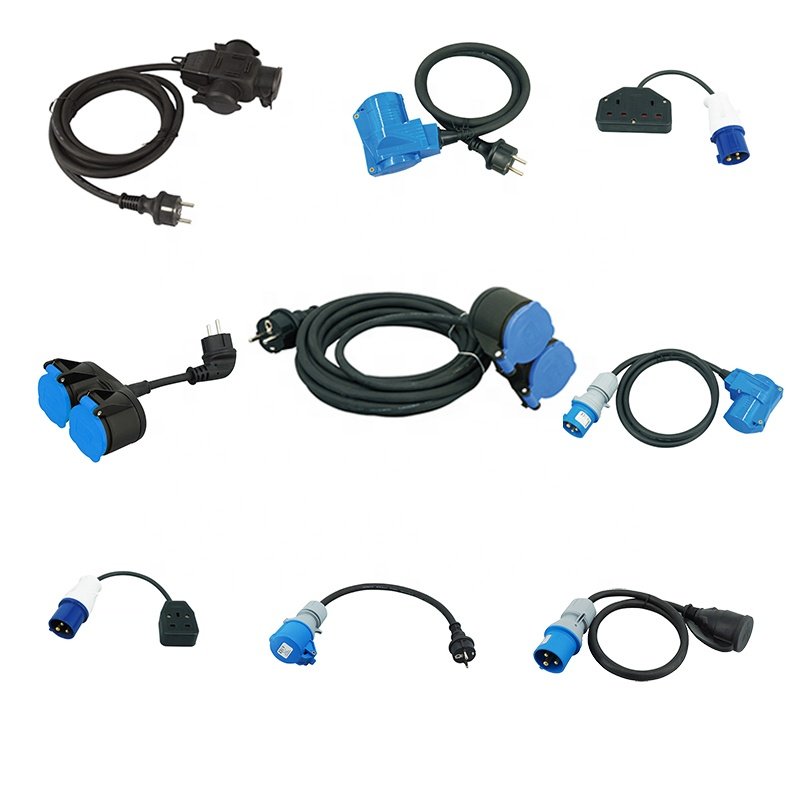 waterproof IP44 socket adapter double plug Schuko