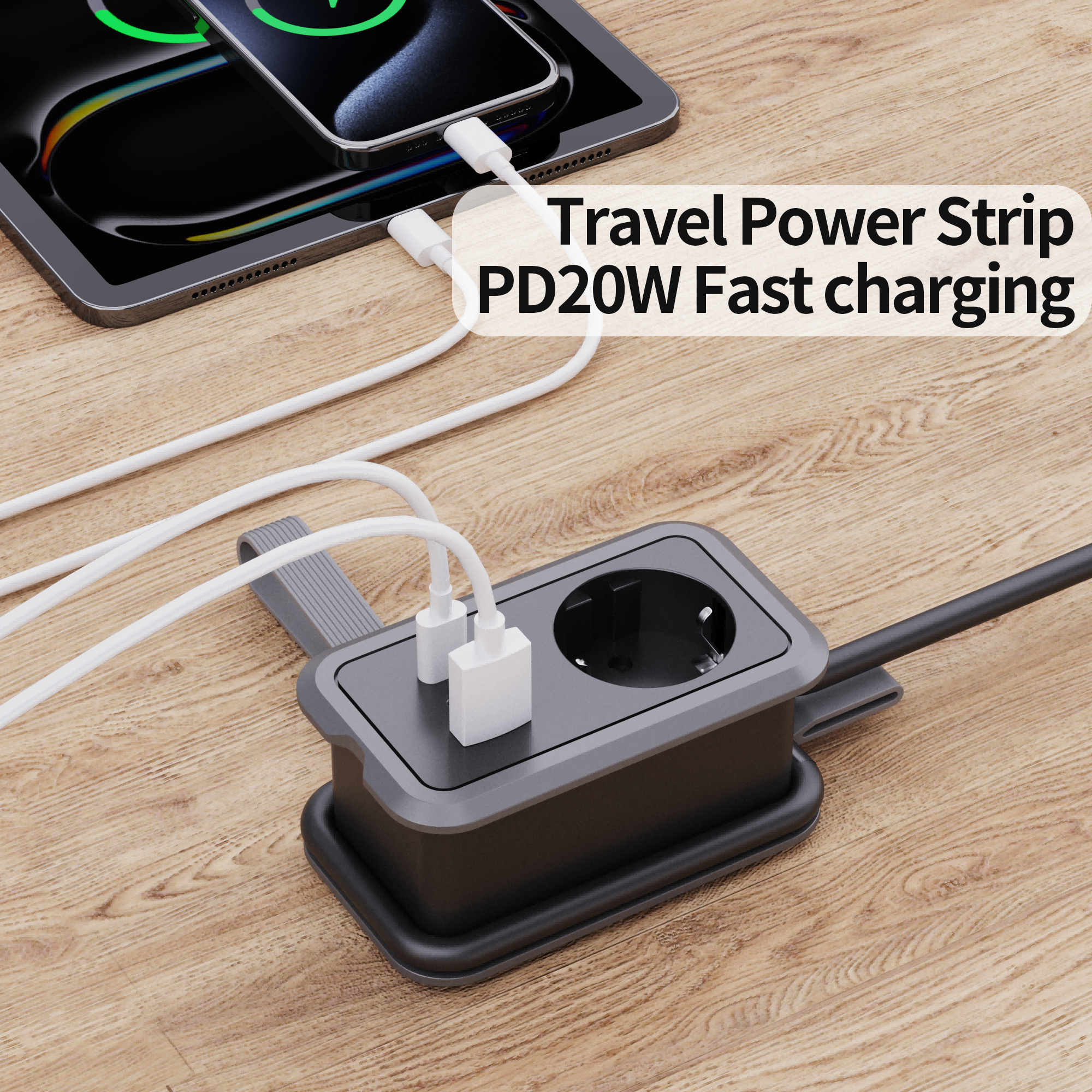 Newly Designed Multi Extension Travel Socket Strip 4 In 1 Portable PD20W Fast Charging Eu Socket With USB
