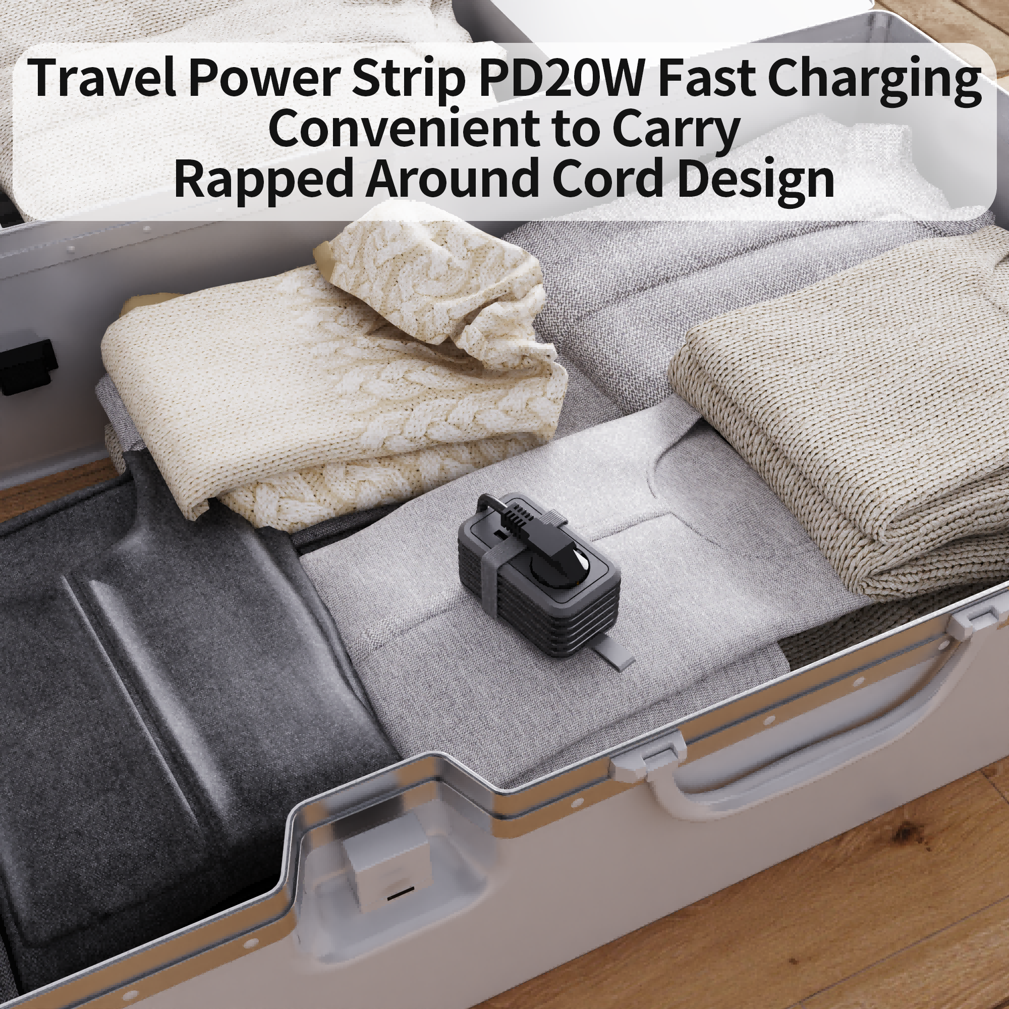 Newly Designed Multi Extension Travel Socket Strip 4 In 1 Portable PD20W Fast Charging Eu Socket With USB