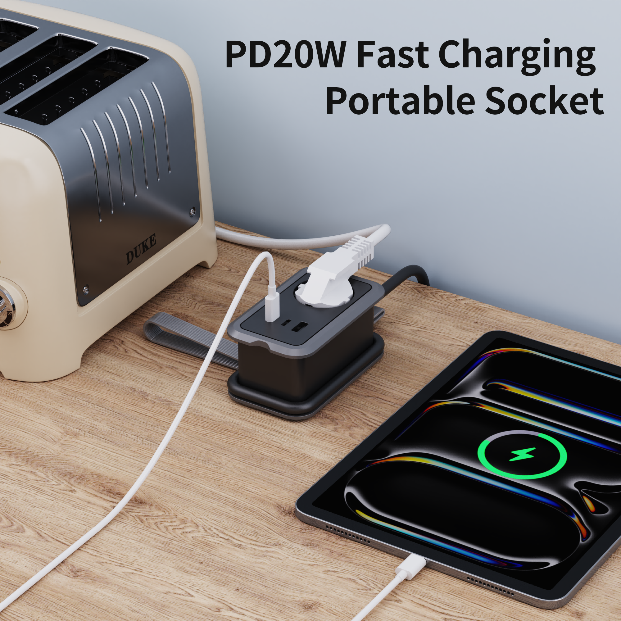 Newly Designed Multi Extension Travel Socket Strip 4 In 1 Portable PD20W Fast Charging Eu Socket With USB
