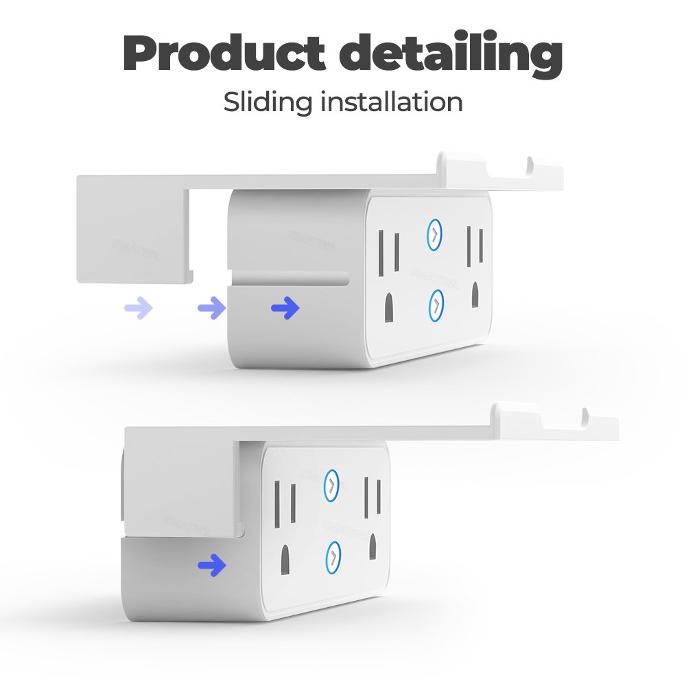 SMATRUL with Extender Shelf Wall Adapter Wireless Remote Voice Control Timer Smart Tuya Smart Socket Us Plug Outlet